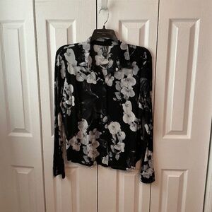 Worthington Women’s Long Sleeve Mesh Blouse